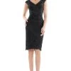 Marsoni By Colors - MV1063 Bedazzled V-neck Sheath Dress