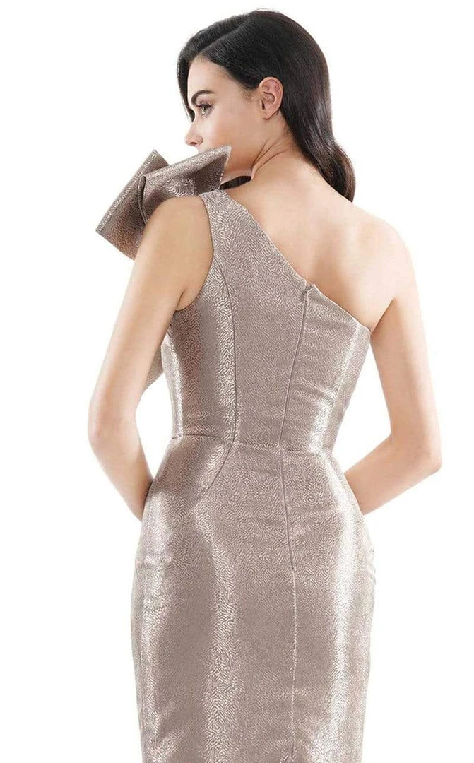 Marsoni By Colors - MV1065 Bow Accented Knee Length Fitted Dress 8 Marsoni By Colors - MV1065 Bow Accented Knee Length Fitted Dress