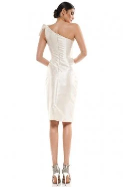 Marsoni By Colors - MV1065 Bow Accented Knee Length Fitted Dress