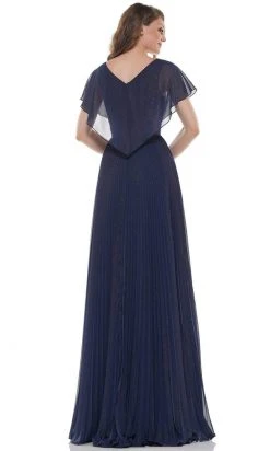 Marsoni By Colors - MV1072 V-Neck Capelet Sleeves A-Line Chiffon Gown 15 Marsoni By Colors - MV1072 V-Neck Capelet Sleeves A-Line Chiffon Gown