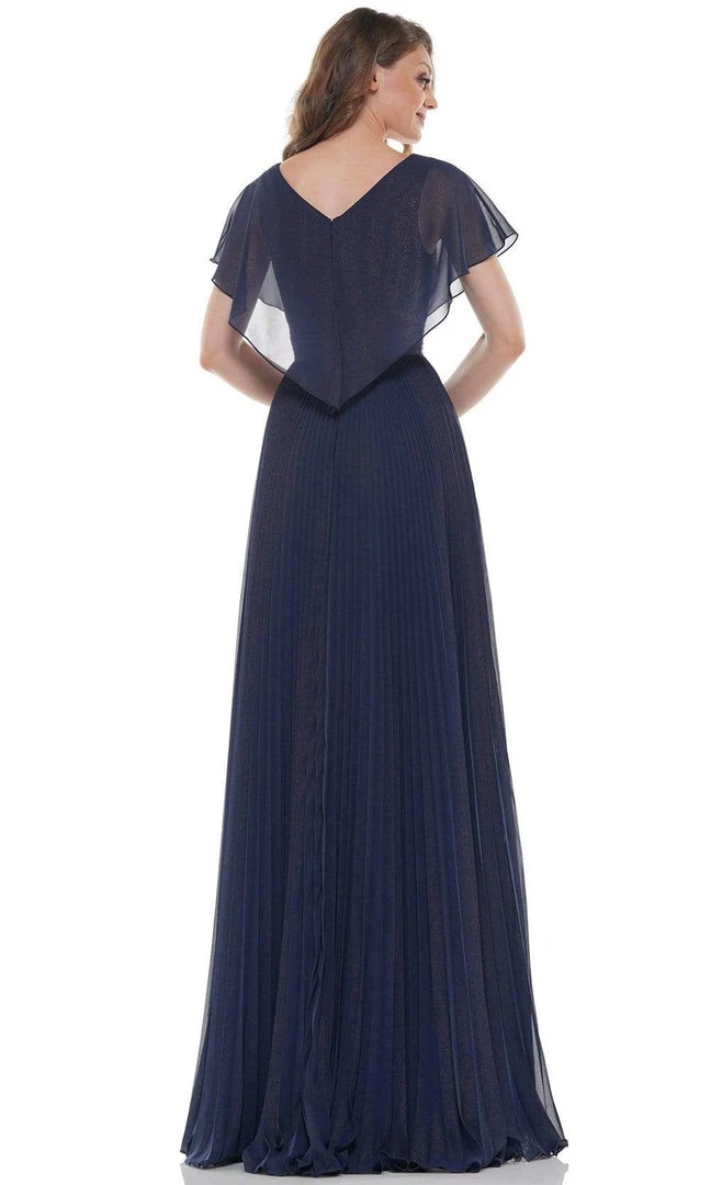 Marsoni By Colors - MV1072 V-Neck Capelet Sleeves A-Line Chiffon Gown 8 Marsoni By Colors - MV1072 V-Neck Capelet Sleeves A-Line Chiffon Gown