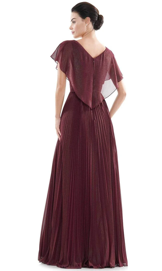 Marsoni By Colors - MV1072 V-Neck Capelet Sleeves A-Line Chiffon Gown 10 Marsoni By Colors - MV1072 V-Neck Capelet Sleeves A-Line Chiffon Gown