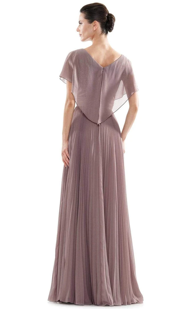 Marsoni By Colors - MV1072 V-Neck Capelet Sleeves A-Line Chiffon Gown 6 Marsoni By Colors - MV1072 V-Neck Capelet Sleeves A-Line Chiffon Gown