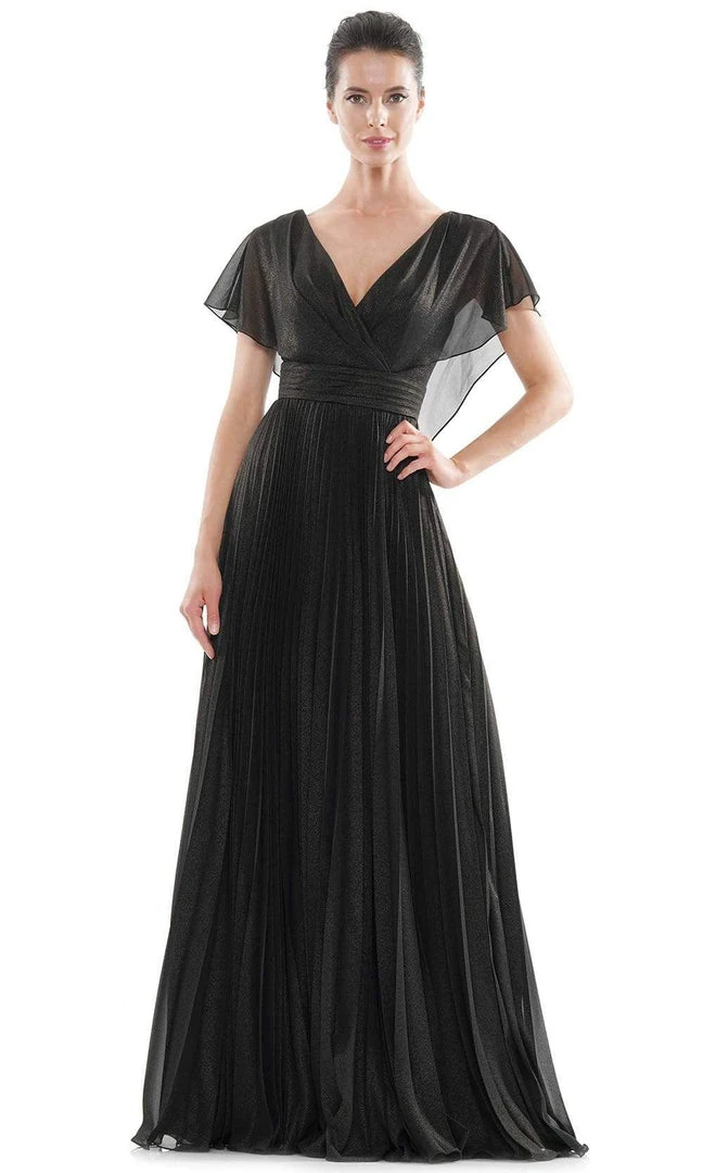 Marsoni By Colors - MV1072 V-Neck Capelet Sleeves A-Line Chiffon Gown 3 Marsoni By Colors - MV1072 V-Neck Capelet Sleeves A-Line Chiffon Gown