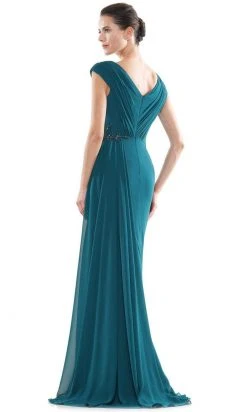 Marsoni By Colors - MV1080 Cap Sleeve Foliage Beaded Sheath Gown