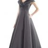Marsoni By Colors - MV1085 V Neck Pleated A-line Gown
