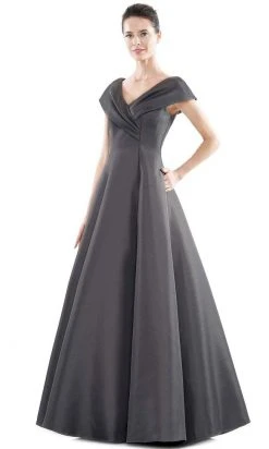 Marsoni By Colors - MV1085 V Neck Pleated A-line Gown
