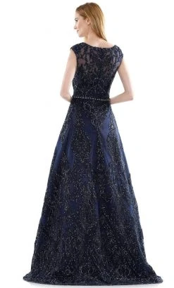 Marsoni By Colors - MV1092 Embellished V Neck A-Line Dress 9 Marsoni By Colors - MV1092 Embellished V Neck A-Line Dress