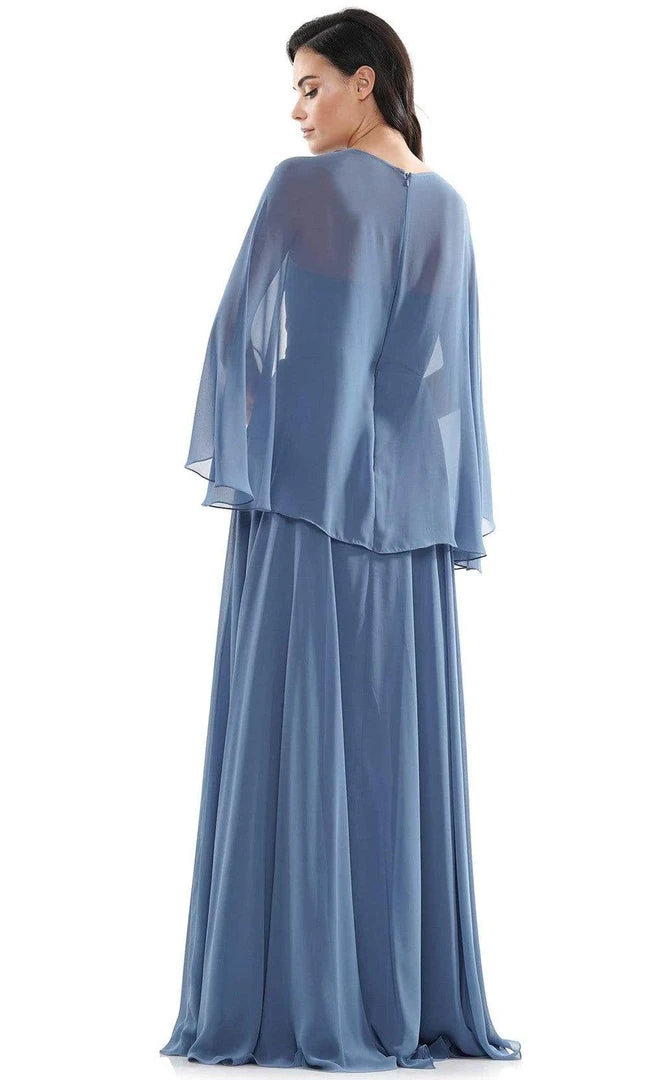 Marsoni By Colors - MV1094 Capelet Sleeve Beaded Chiffon A-Line Gown 10 Marsoni By Colors - MV1094 Capelet Sleeve Beaded Chiffon A-Line Gown