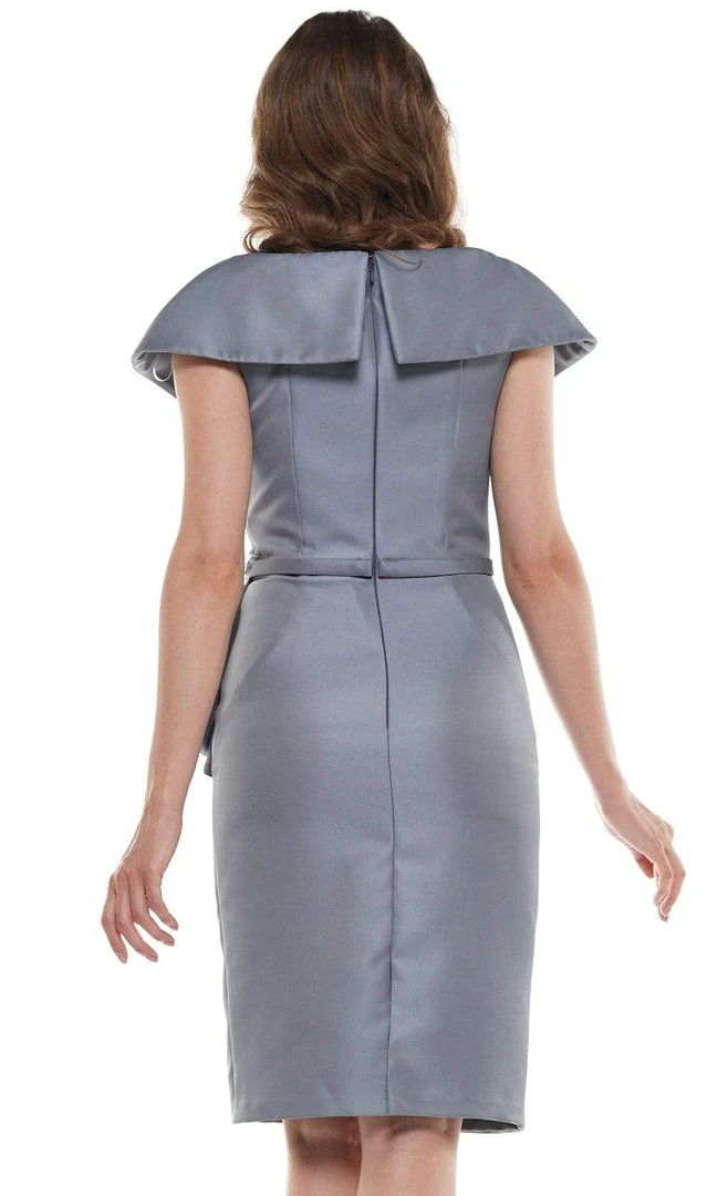 Marsoni By Colors - MV1106 Knee Length Ruffle Trimmed Sheath Dress 8 Marsoni By Colors - MV1106 Knee Length Ruffle Trimmed Sheath Dress