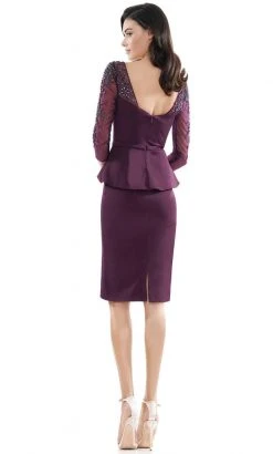 Marsoni By Colors - MV1108 Beaded Quarter Sleeve Peplum Sheath Dress 13 Marsoni By Colors - MV1108 Beaded Quarter Sleeve Peplum Sheath Dress