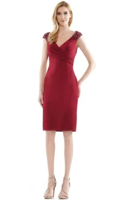 Marsoni By Colors - MV1109 V Neck Column Cocktail Dress 12 Marsoni By Colors - MV1109 V Neck Column Cocktail Dress