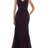 Marsoni By Colors - MV1116 V Neck Embroidered Trumpet Dress