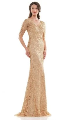 Marsoni By Colors - MV1117 Embroidered Lace Trumpet Dress