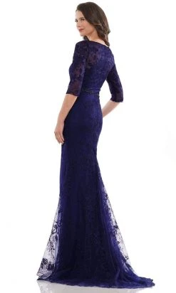 Marsoni By Colors - MV1127 Fitted Beaded Waist Evening Dress
