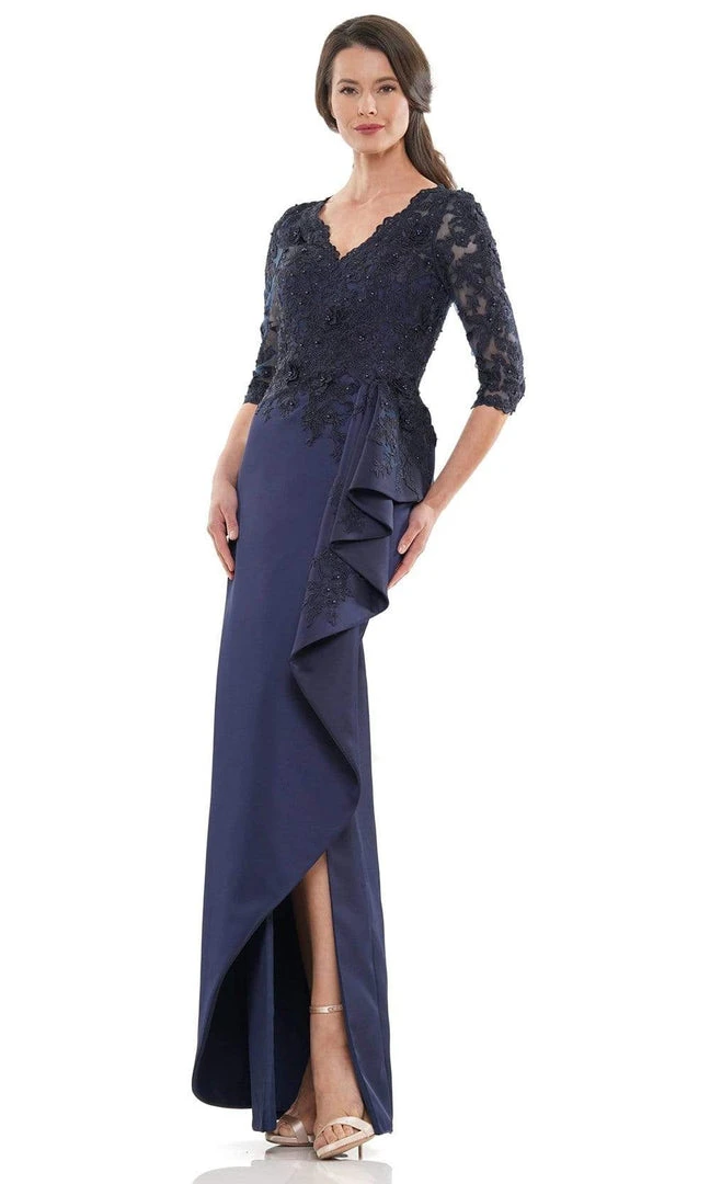 Marsoni By Colors - MV1134 V-Neck Fitted Evening Dress 5 Marsoni By Colors - MV1134 V-Neck Fitted Evening Dress