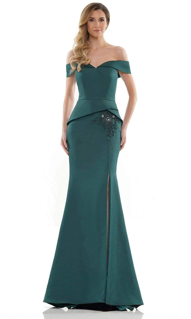 Marsoni By Colors - MV1143 Off Shoulder Slit Evening Dress 5 Marsoni By Colors - MV1143 Off Shoulder Slit Evening Dress