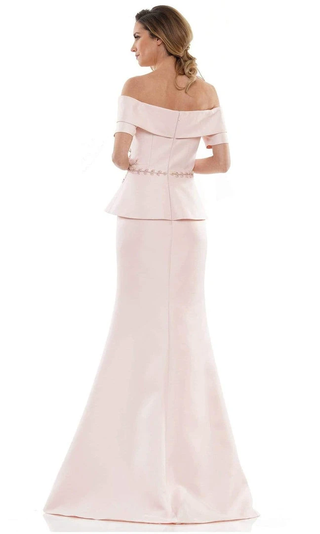 Marsoni By Colors - MV1144 Peplum Trumpet Evening Dress 4 Marsoni By Colors - MV1144 Peplum Trumpet Evening Dress