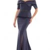 Marsoni By Colors MV1158 - Off-Shoulder Peplum Evening Gown