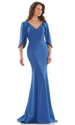 Marsoni By Colors MV1159 - V-Neck Split Sleeve Evening Gown