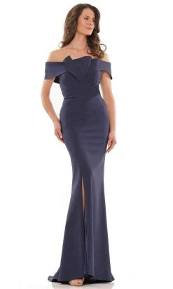 Marsoni By Colors MV1165 - Off Shoulder Sheath Long Dress