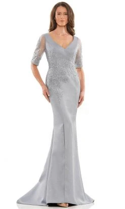 Marsoni By Colors MV1173 - Embroidered V-Neck Satin Formal Gown 7 Marsoni By Colors MV1173 - Embroidered V-Neck Satin Formal Gown