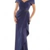 Marsoni By Colors MV1180 - Off Shoulder High Slit Evening Dress