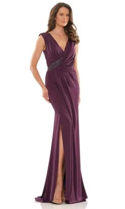 Marsoni By Colors MV1183 - Pleated V-neck Formal Dress 9 Marsoni By Colors MV1183 - Pleated V-neck Formal Dress