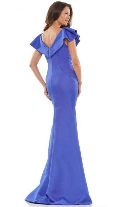 Marsoni By Colors MV1190 - Ruffled V-Neck Long Dress