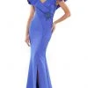 Marsoni By Colors MV1190 - Ruffled V-Neck Long Dress 2 Marsoni By Colors MV1190 - Ruffled V-Neck Long Dress