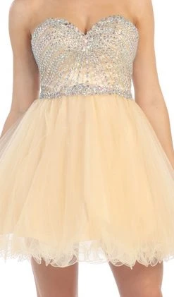 May Queen - Bejeweled Sweetheart A-line Evening Dress Short Dresses