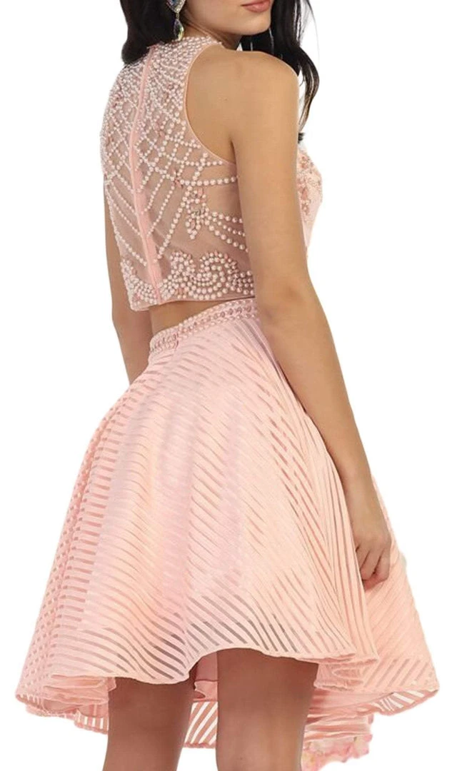 Short Dresses May Queen - MQ1444 Two-Piece Ornate Jewel Textured Cocktail Dress 8 Short Dresses May Queen - MQ1444 Two-Piece Ornate Jewel Textured Cocktail Dress