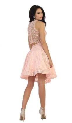 Short Dresses May Queen - MQ1444 Two-Piece Ornate Jewel Textured Cocktail Dress 14 Short Dresses May Queen - MQ1444 Two-Piece Ornate Jewel Textured Cocktail Dress