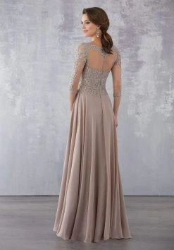 MGNY By Mori Lee - 71714 Beaded Lace Bateau A-Line Dress 10 MGNY By Mori Lee - 71714 Beaded Lace Bateau A-Line Dress