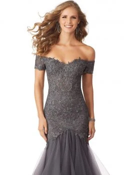 MGNY By Mori Lee - 71825 Lace Appliqued Off-Shoulder Trumpet Dress 11 MGNY By Mori Lee - 71825 Lace Appliqued Off-Shoulder Trumpet Dress