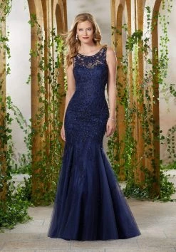 MGNY By Mori Lee - 71907 Beaded Embroidered Bateau Mermaid Gown