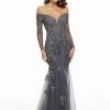 MGNY By Mori Lee - 72015 Metallic Lace Off-Shoulder Trumpet Dress 2 MGNY By Mori Lee - 72015 Metallic Lace Off-Shoulder Trumpet Dress