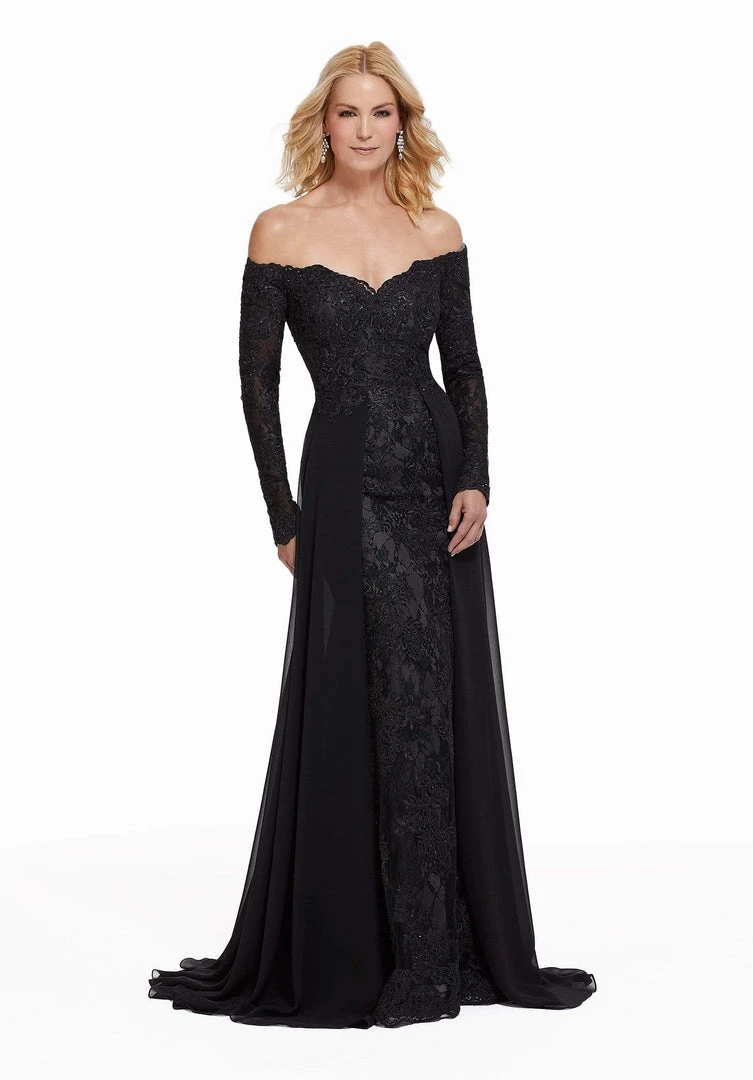 MGNY By Mori Lee - 72033 Embroidered Long Sleeve Off-Shoulder Dress 7 MGNY By Mori Lee - 72033 Embroidered Long Sleeve Off-Shoulder Dress