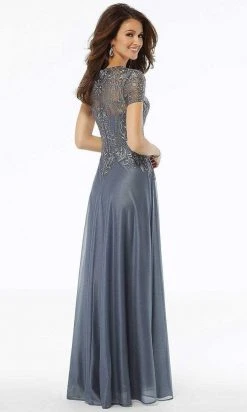 MGNY By Mori Lee - 72116 Bead Embroidered Deep V-neck A-line Dress