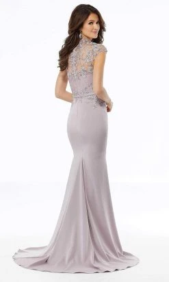 MGNY By Mori Lee - 72125 Illusion Lace Appliqued Queen Anne Dress