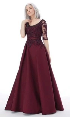 MGNY By Mori Lee - 72205 Beaded Net Luxe Satin A-Line Evening Gown 8 MGNY By Mori Lee - 72205 Beaded Net Luxe Satin A-Line Evening Gown