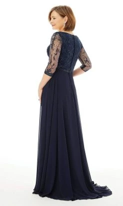 MGNY By Mori Lee - 72208 Surplice V Neck Beaded Chiffon A-Line Gown