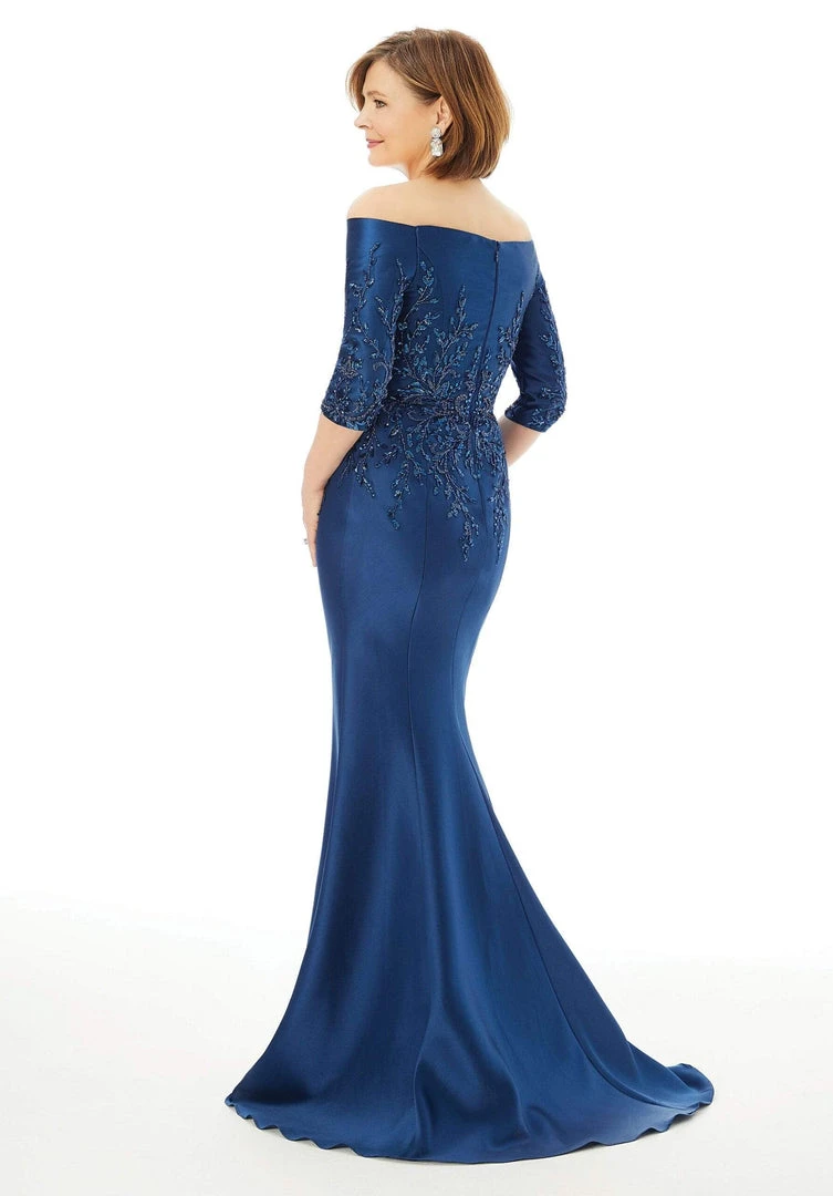 MGNY By Mori Lee - 72213 Beaded Embellished Bodice Satin Mermaid Gown 4 MGNY By Mori Lee - 72213 Beaded Embellished Bodice Satin Mermaid Gown