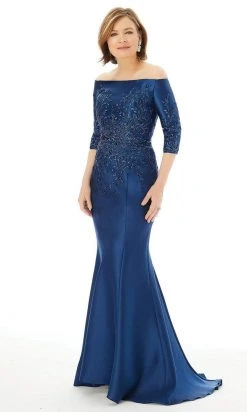 MGNY By Mori Lee - 72213 Beaded Embellished Bodice Satin Mermaid Gown