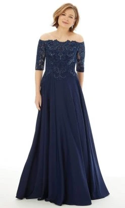 MGNY By Mori Lee - 72220 Off Shoulder Embroidered Lace Crepe Gown 10 MGNY By Mori Lee - 72220 Off Shoulder Embroidered Lace Crepe Gown