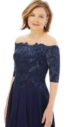 MGNY By Mori Lee - 72220 Off Shoulder Embroidered Lace Crepe Gown 11 MGNY By Mori Lee - 72220 Off Shoulder Embroidered Lace Crepe Gown