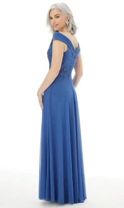 MGNY By Mori Lee - 72229 Appliqued Pleated Off Shoulder A-Line Gown 9 MGNY By Mori Lee - 72229 Appliqued Pleated Off Shoulder A-Line Gown