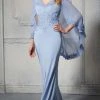MGNY By Mori Lee - 72401 Capelet Sheath Evening Dress 1 MGNY By Mori Lee - 72401 Capelet Sheath Evening Dress