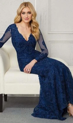 MGNY By Mori Lee - 72402 Embroidered V-Neck Sheath Dress 11 MGNY By Mori Lee - 72402 Embroidered V-Neck Sheath Dress