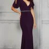 MGNY By Mori Lee - 72409 Plunging V-Neck Sheath Evening Dress 1 MGNY By Mori Lee - 72409 Plunging V-Neck Sheath Evening Dress